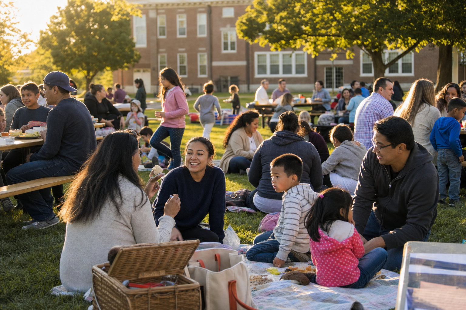 Forest Hill School families at a community gathering